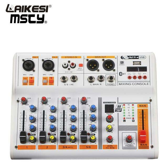 جودة عالية ميني 4 قنوات خلاط الصوت وحدة التحكم USB Audio Mixer