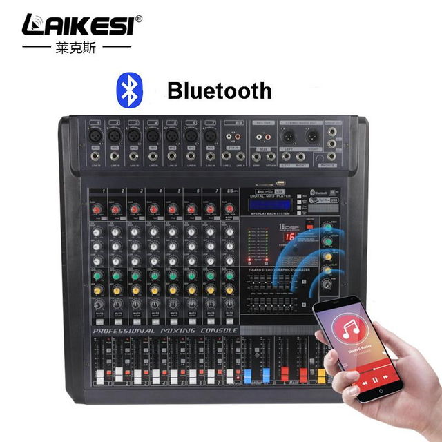 خلاط صوت mp3 احترافي مع 2 مجموعة تحكم DJ 8 قنوات خلاط