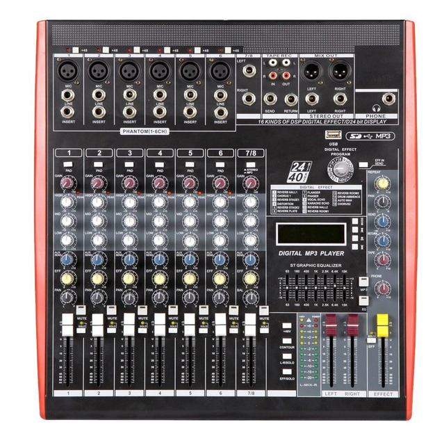 MFX8 Professional audio 8 قنوات خلاط الصوت