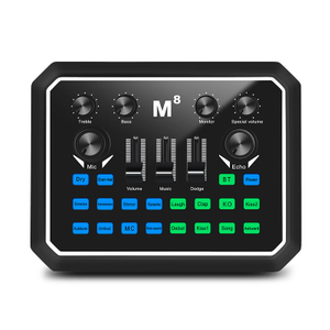 M8 متعددة الوظائف ريميكس بطاقة الصوت ميني ستوديو خلاط الصوت بطاقة الصوت عرض تسجيل الصوت