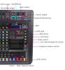 خلاط صوت mp3 احترافي مع 2 مجموعة تحكم DJ 8 قنوات خلاط