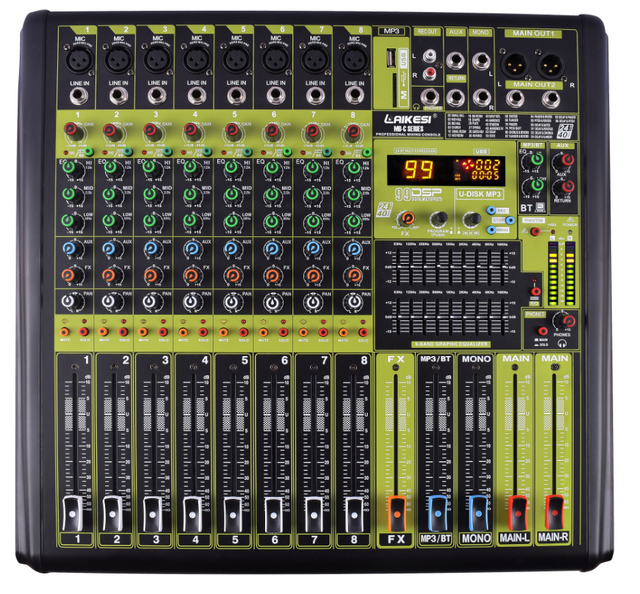 2021 سنة موديل جديد من سلسلة MB-C USB 8 قنوات وخلاط صوت 12 قناة